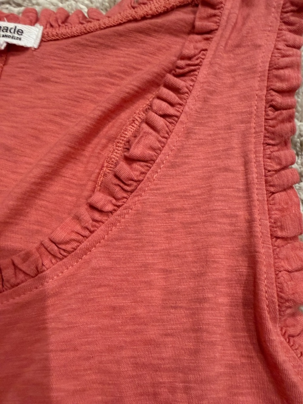 LA Made Coral Ruffle-Trim Tank - Picture 3 of 5